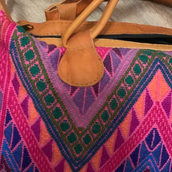 BOHO Multicolor Slingbag Leather Handmade - Picture 15 of 16